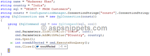 Understanding SqlCommand ExecuteNonQuery in C# and VB.Net 