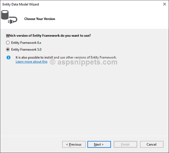 Configure Entity Framework Step By Step in ASP.Net